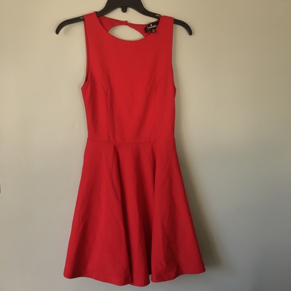 Lulus ❤️Gal about town red skater open back dress - Picture 3 of 6